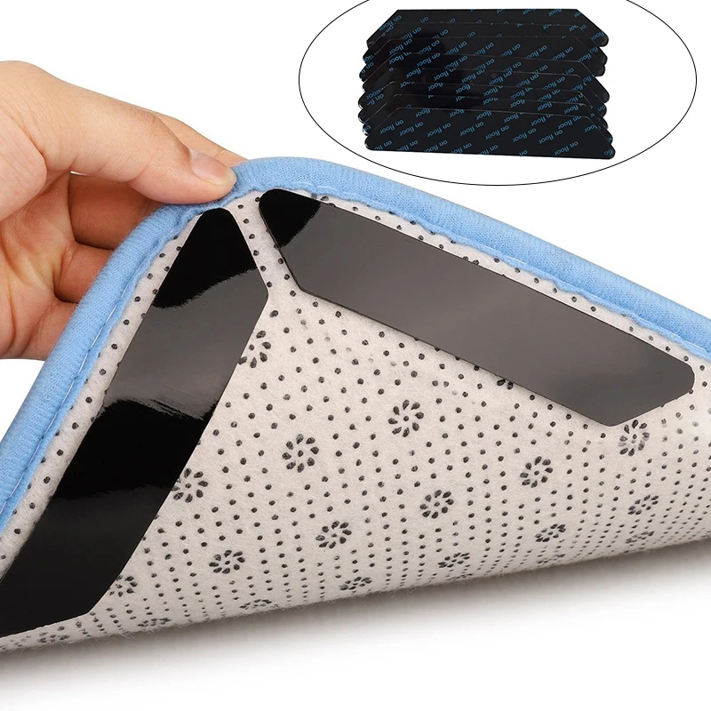 

8Pcs/lot Kitchen Rug Grippers Anti-skid Corner Pads Self-Adhesive Tape Home Decoration Patch Fixed Sticker for Carpet Mat