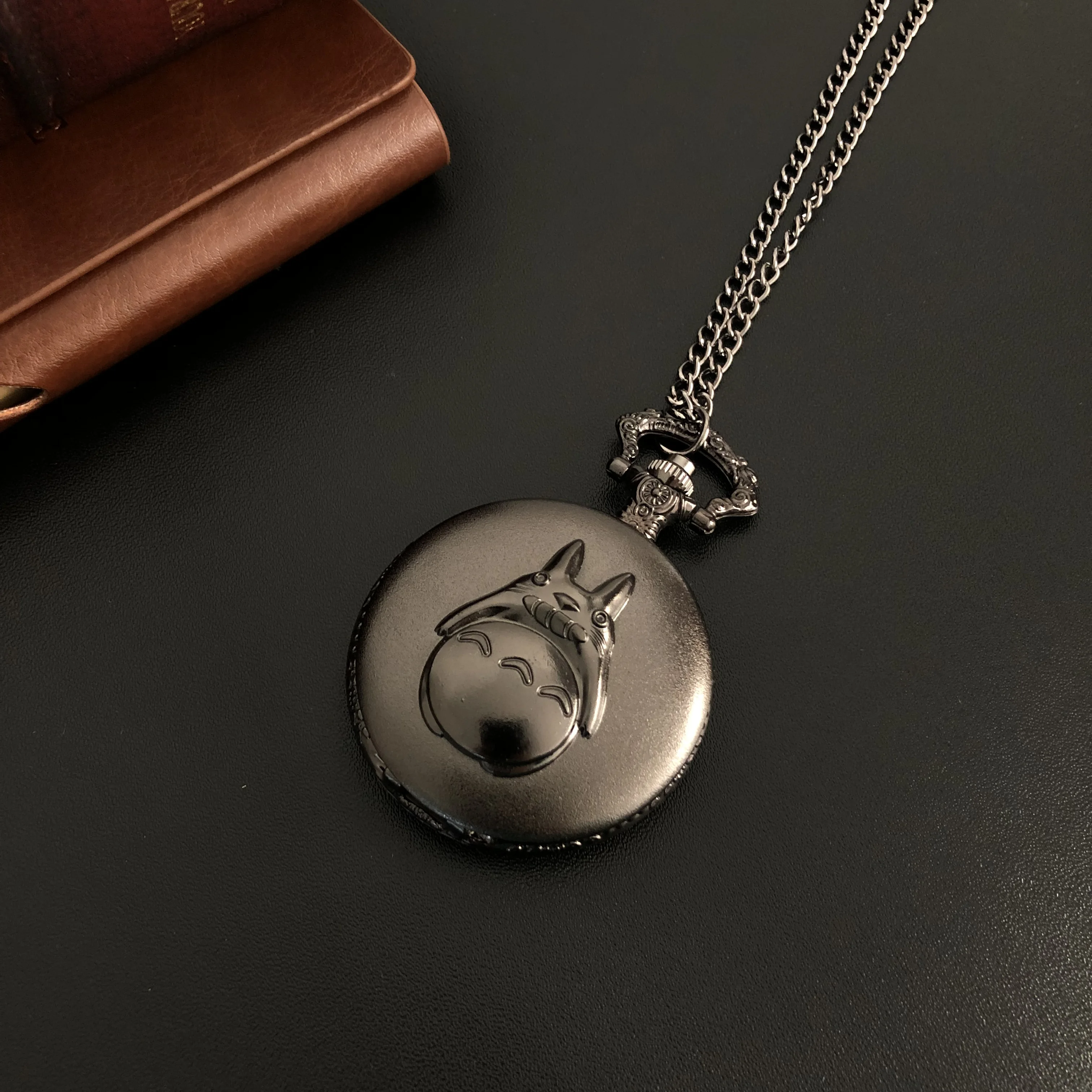 Famous Japanese Anime Cute 3D Character Carved Quartz Pocket Watch Necklace Pendant Gifts For Women Or Man with  Fob Chain