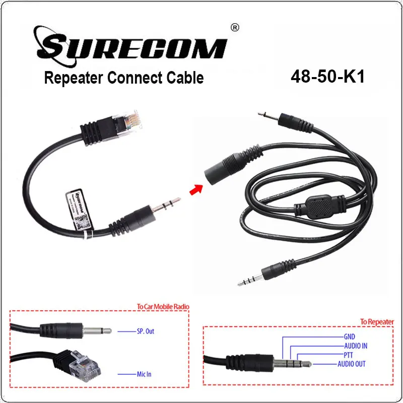 

Surecom 48-50K1 Repeater Connect Cable for KENWOOD MOBILE TK-271 TK-88 TK-471 TK-768 Work with SR628 328 629 112 Relay Box Line