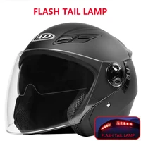 male and female open motorcycle helmet electric car safety helmet four seasons available tail light helmet