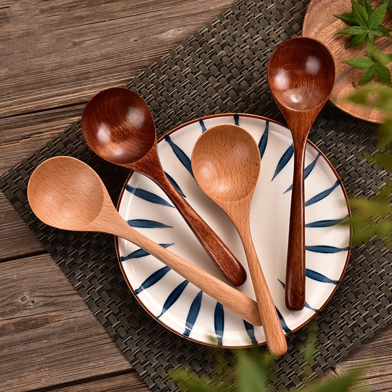 

Деревянная большая круглая ложка с длинной ручкой, бытовая ложка, ложка для раковины, ложка для перемешивания, кухонная утварь, ложка