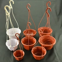 plastic planter octagonal hanging basket cachepot for flowers garden plant cachepot indoor outdoor hanging flowerpot with hook