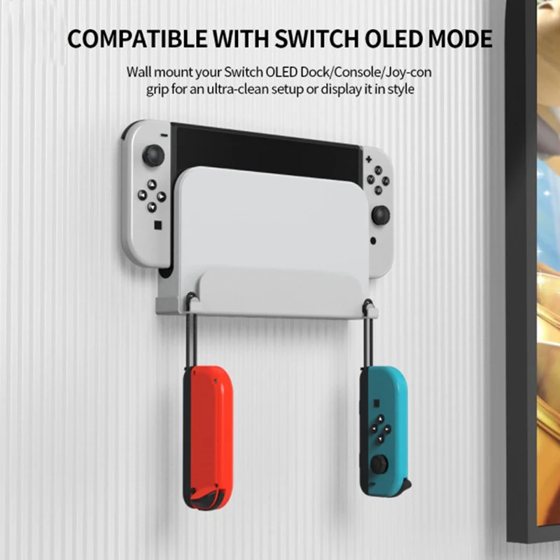 

Wall Hanging Holder Bracket for Nintendo Switch/Nintendo Switch OLED Host Wall Mount Storage Support for NS OLED Game Console