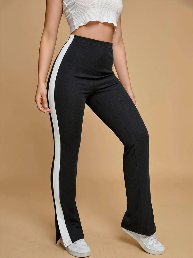 

Plus Size Women Fashion Harem Pants Casual Contrast Side Seam Split Hem Pants Tights Trousers Sweatpants