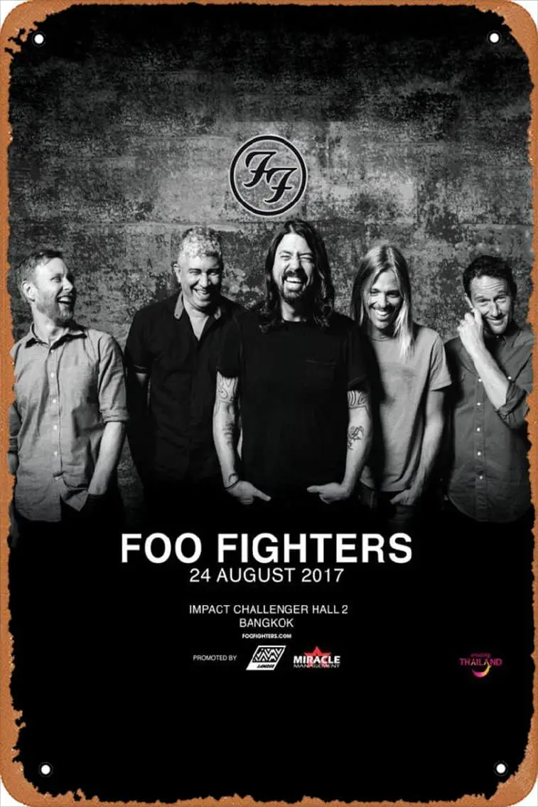 Плакат Ysrseu Foo Fghters Musc Retro Metl Tn Sgn 812 nch 8 12