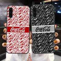 coca cola luxury phone case for samsung galaxy a 10 12 20e 21s 30 32 40 50 51 52 70 71 72 5 6 7 2016 2018 black pretty etui soft
