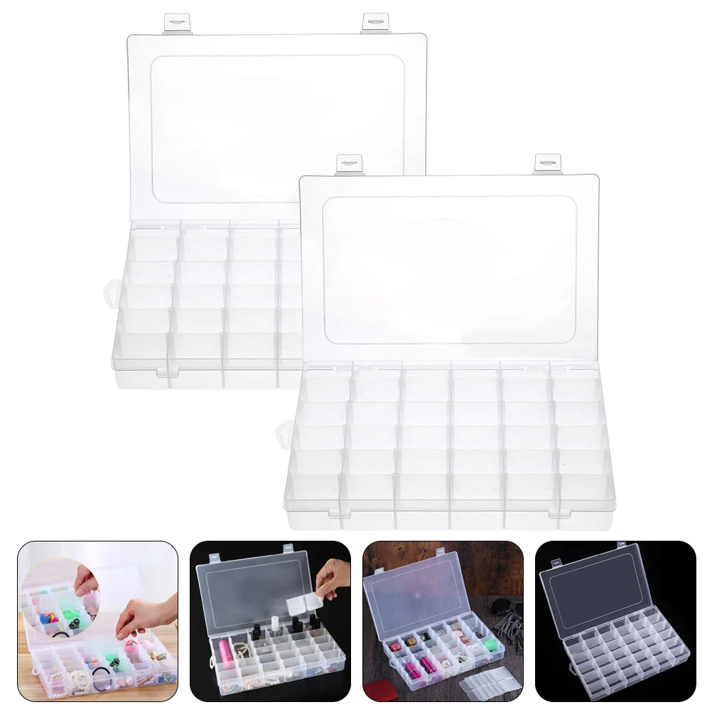 

2Pcs Floss Portable Cases Jewelry Dividers Organizer Box With Dividers Craft Box Organizer for Jewelry Bead Craft