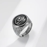 retro simple devils eye stainless steel ring for boyfriend holiday gift titanium steel domineering jewelry for men accessories