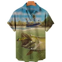 outdoor fishing shirts 3d printing mens fishing shirts short sleeves new fish top t shirts mens summer 2022 fishing t shirts