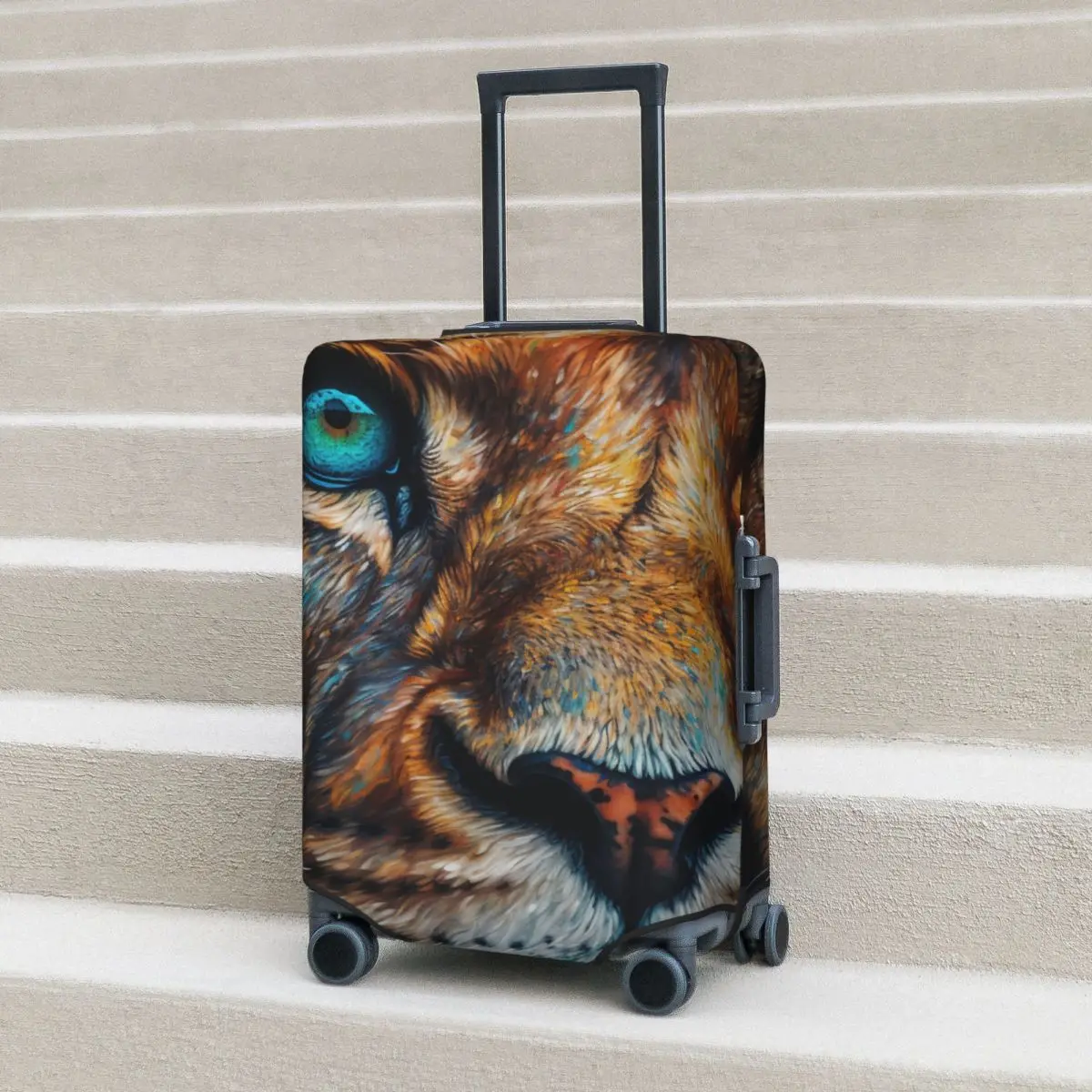 

Lion Suitcase Cover Animal Eyes Business Vacation Fun Luggage Case Protector