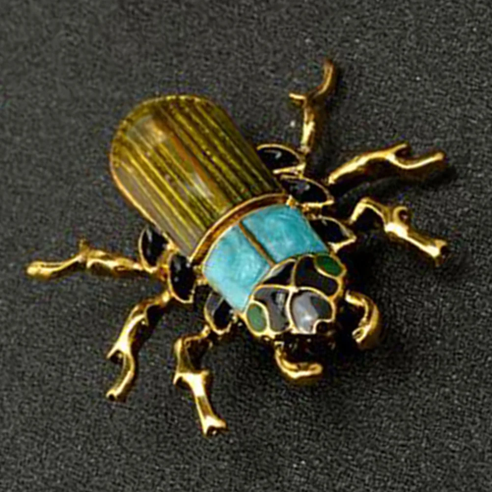 Эмалированная брошь в виде жука блестящая булавка из золотого сплава нагрудная