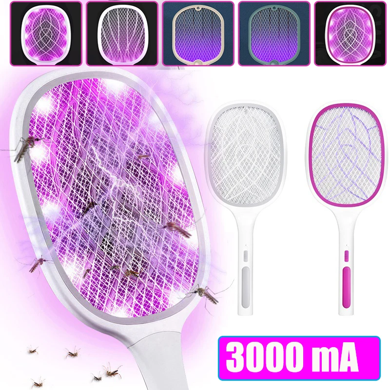 

3000V Mosquito Killer 6 10LED Electric Mosquito Swatter 2 in 1 USB Rechargeable LED Lamp Mosquito Swatter Anti Insect Bug Zapper