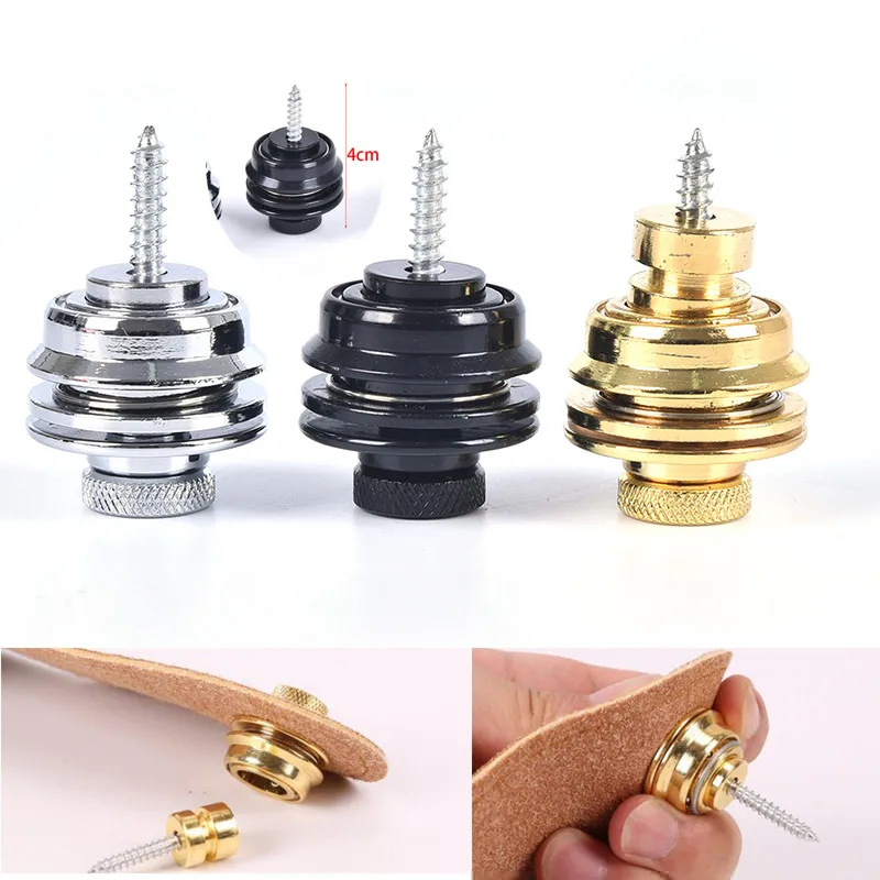 

1Pc 4cm Silver/Gold/Black Guitar Strap Lock Guitar Belts Non-slip Buckle Button For Guitar Strap