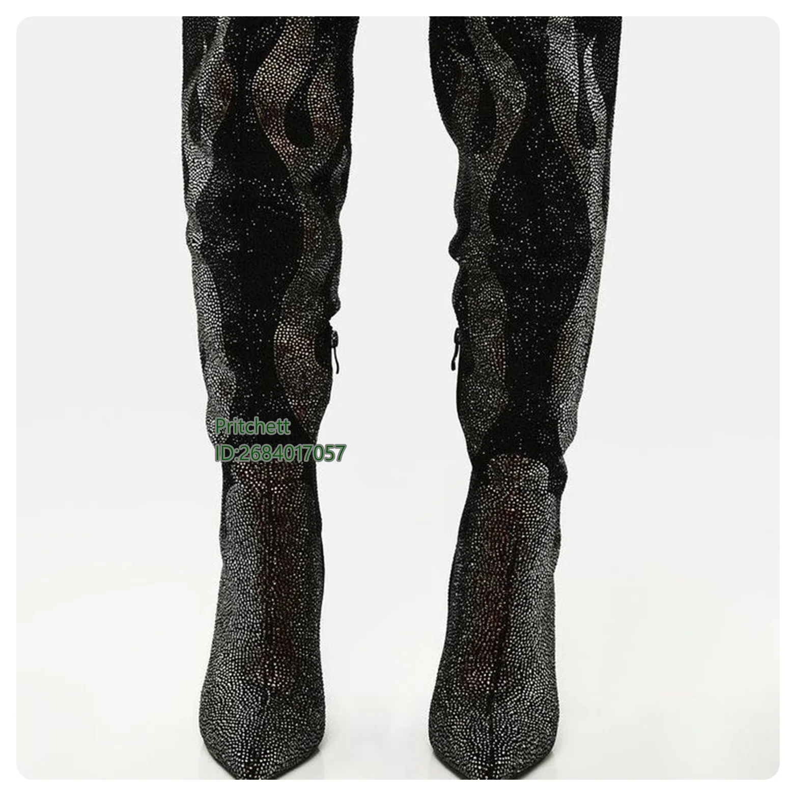 Женские ботфорты с острым носком на тонком высоком каблуке