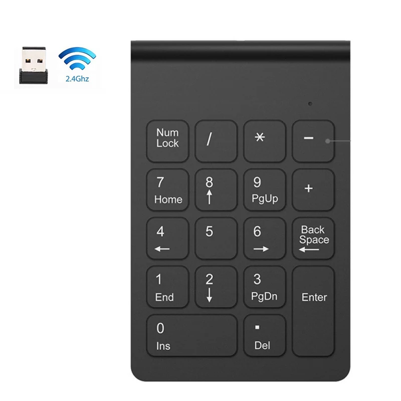 

Wireless Keyboard 2.4GHz Mini Digital Number Numeric Keypad Accounting Bank 18 Keys Keypad Mouse Set For Laptop PC Notebook