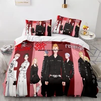 tokyo revengers bedding set single twin full queen king size tokyo avengers bed set aldult kid bedroom duvetcover sets 3d 042