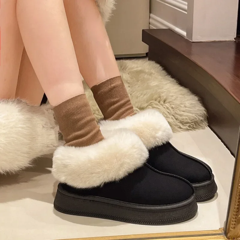 Женские ботинки с низким верхом зимние Новые матовые на толстой подошве из