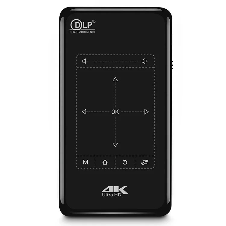 

P09II 4K HD портативный Android 9,0 3D Мини Смарт-проектор черный светодиодный сенсорный проектор для бизнеса и дома 1 Гб 8G DLP Мини карманный проектор