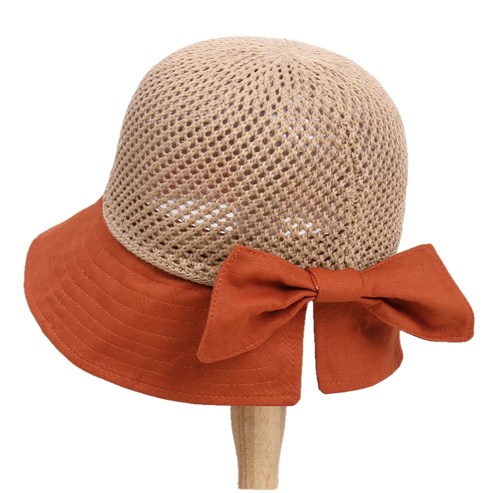 

New Brand Woven Hollow Straw Hat Women Summer Sunshade Sunscreen Panama Female UV Protection Outdoor Beach Bow Basin Caps