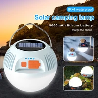 solar camping light usb rechargeable bulb portable tent lamp lanterns with 3 modes emergency light for outdoor hiking bbq