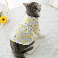 cat thin section fresh floral skirt pet clothes spring and summer breathable bubble sleeve puppet kitten cat puppy clothes