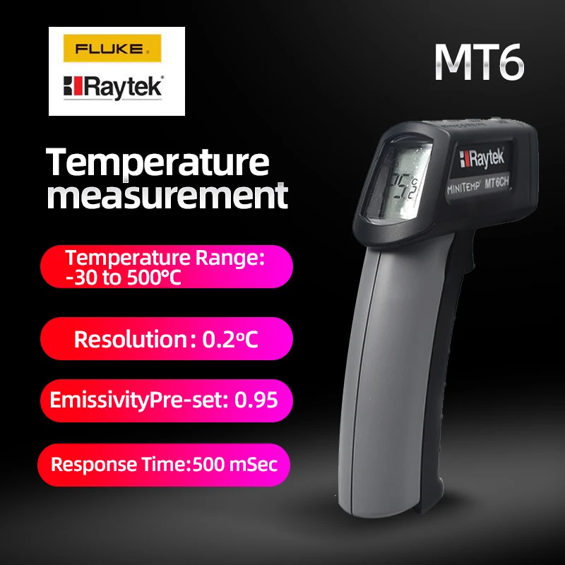 

Raytek MT6 Digital Infrared Thermometer Laser Temperature Meter Non-contact Pyrometer Imager Hygrometer IR Termometro