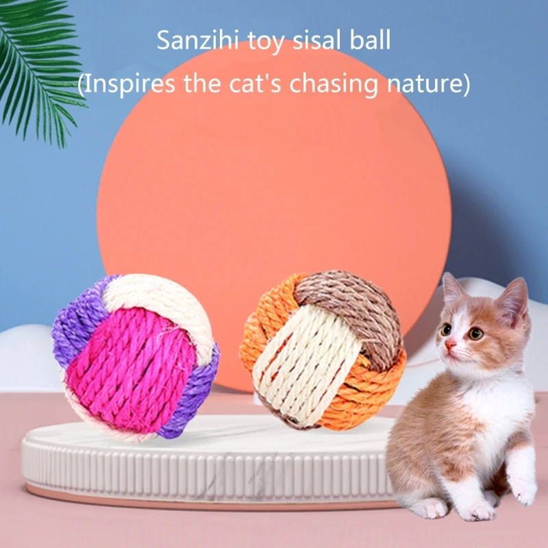 

Sisal Ball Cat Toy Cat Scratcher Toy Ball Kitten Ball Toy For Indoor Cats Bite-resistant Pet Supplies Cat Favor