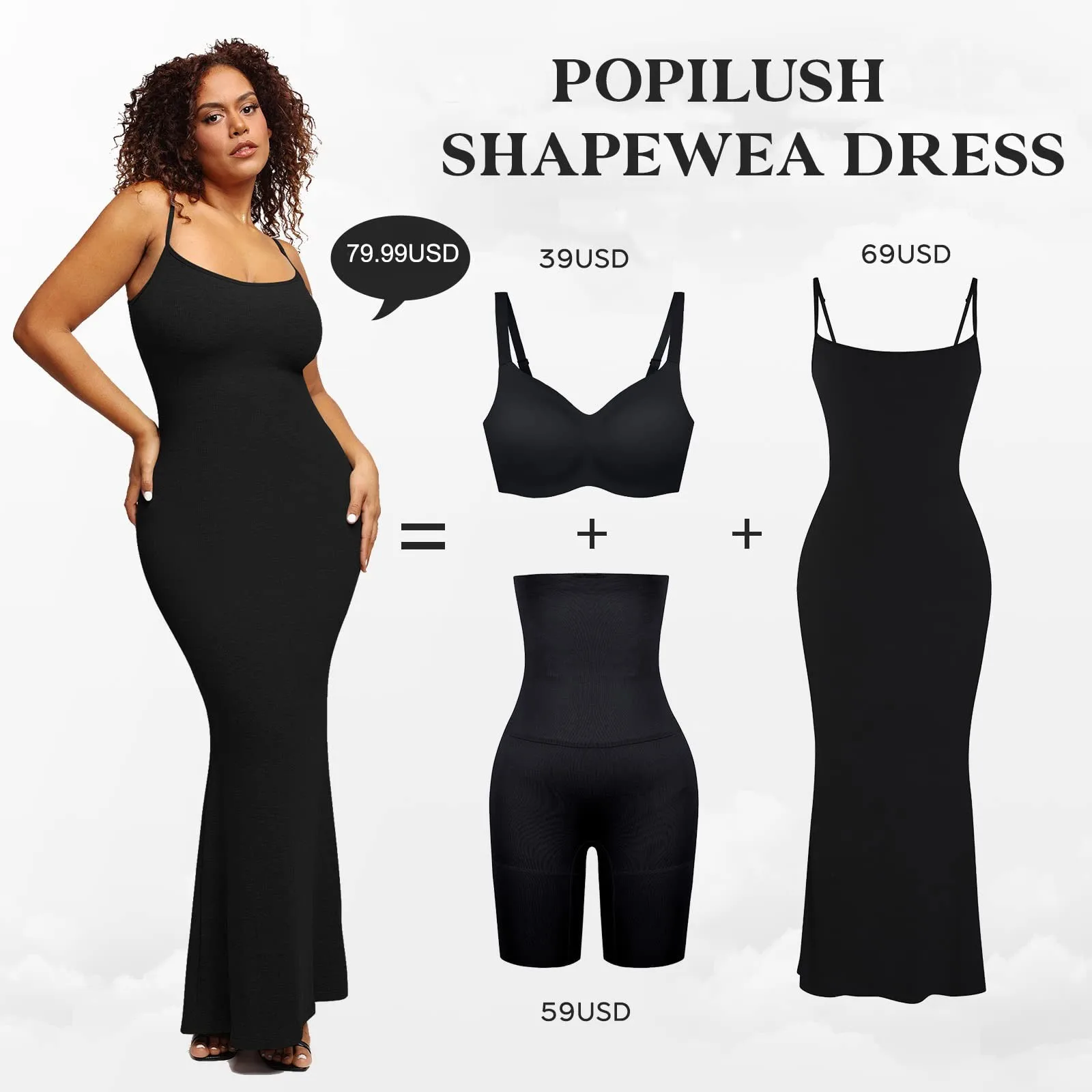 Women's Solid Color Bodybuilding Long Dress Built In Bodybuilding Underwear 8 In 1 Women Casual Sleeveless Slip Bodycon Dress