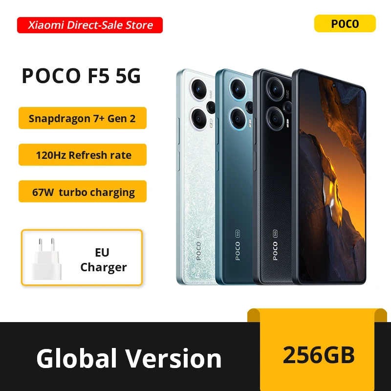 POCO F5 5G Smartphone Snapdragon 7+ Gen 2 Octa Core 120Hz AMOLED DotDisplay 67W NFC 64MP Triple Camera with OIS