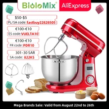 BioloMix Kitchen Food Stand Mixer, Blender, Quiet Motor, Cream Egg Whisk, Whip Dough Kneader, 6-Speed, 1200 W, 6 L, DC