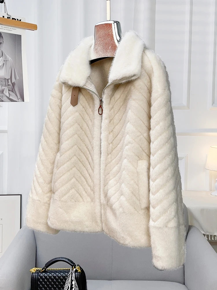 Новинка осень/зима 2024 модное меховое интегрированное пальто с