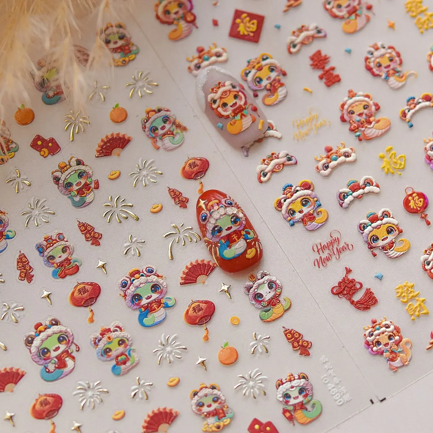 Багатство Бог Мамон Юаньбао Китайский узел Змея Фейерверк Дракон Лонг Лев Танец