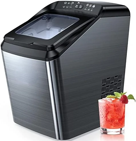 

Ice Makers Countertop, 33Lbs/24 Hours, Portable Ice Maker Machine Countertop, 9 Cubes Ready in 7-10 Mins, 2 Size Ice Cubes, Self