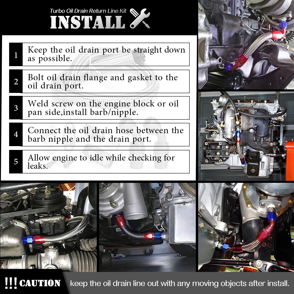 10AN Стокбокомпрессора Возвратная линия для слива масла T3 T4 T04E T70 T60 T61 GT35 AN10 синий и