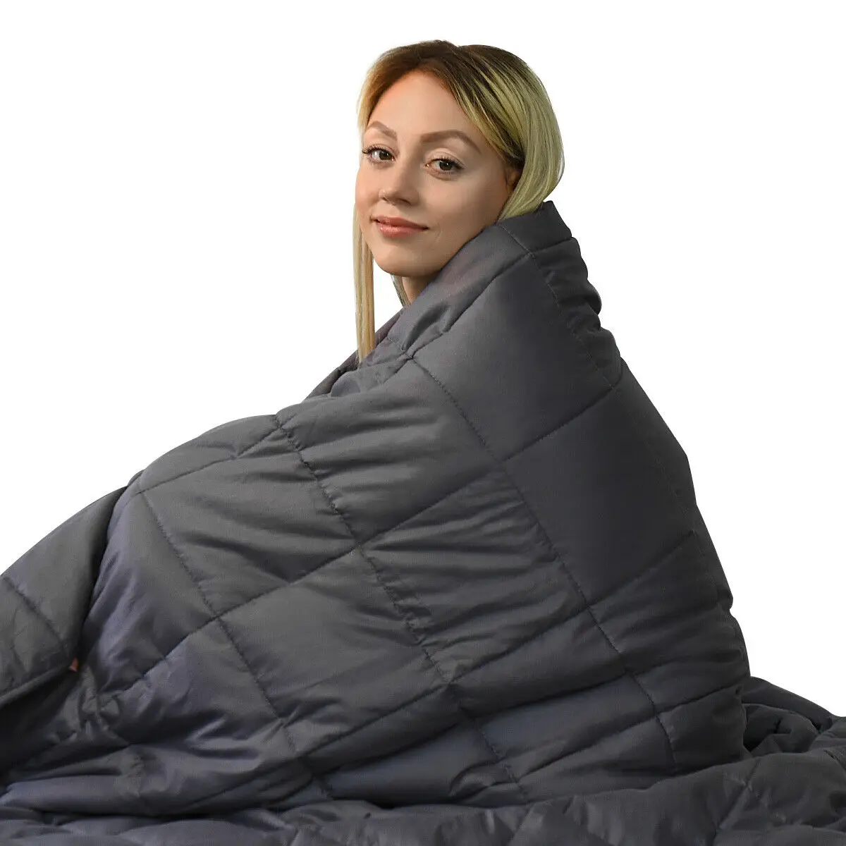 

Blankets 100% Cotton w/ Glass Beads Dark Grey 22 lbs, 60'' x 80'' Blanket For Sofa Bed Cover Fluffy Soft