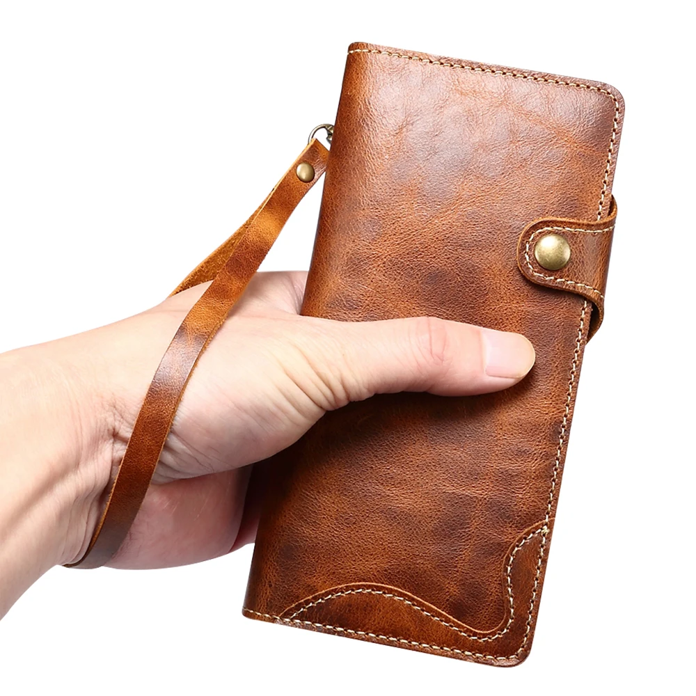 Luxury Genuine Leather Flip Case For Samsung Galaxy Note 20 10 S23 S22 S21 S20 S10 Plus Ultra S10E Wallet Cover Wrist Strap Etui