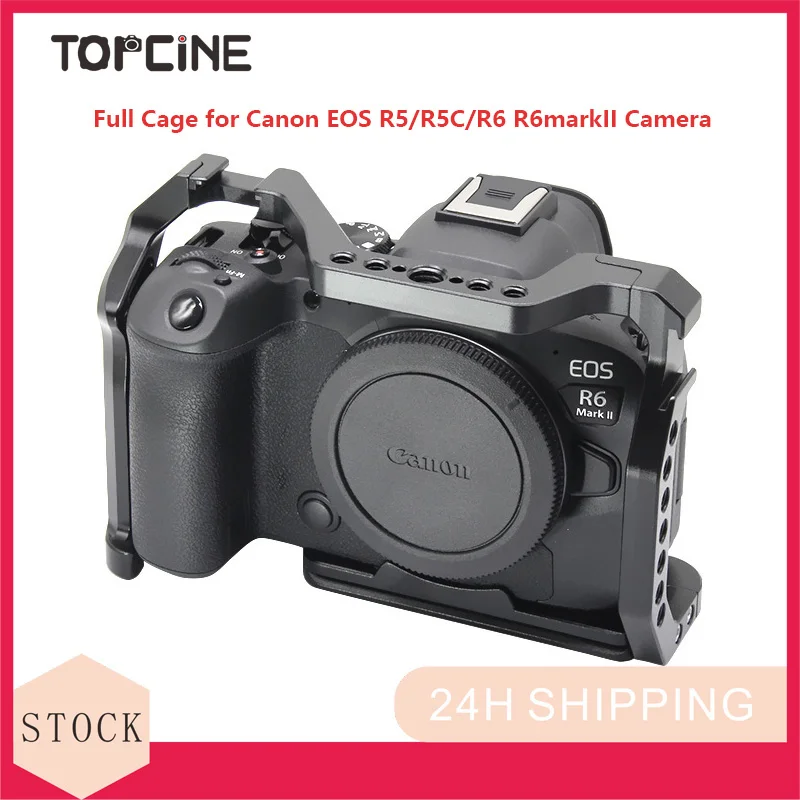 TOPCINE Camera Cage Compatible for Canon EOS R5/R5C/R6 Camera, Vlogging Video Shooting Filmmaking Rig Stabilizer