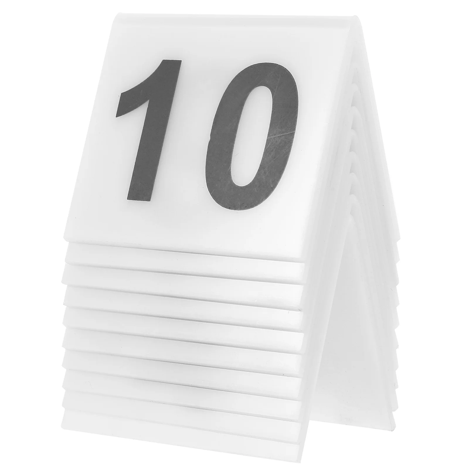 10 Pcs Number Plate Restaurant Evidence Marker Shaped Table Numbers Wedding Reusable Acrylic Compact