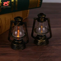 112 dollhouse miniature retro led oil lamp doll house accessories home living room scene decoration pretend play toys