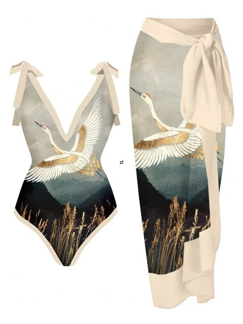Vintage Women Two Piece Swimsuit Designer Bathing Suit Beach Dress Cover Up Luxury Swimwear Surf Wear Summer Beachwear