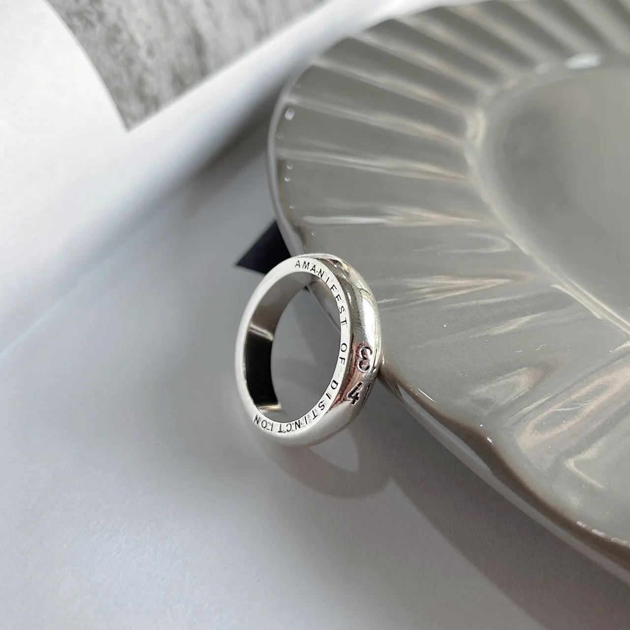 

South Korea Japan Google Popular Sterling Silver Ring 925 Sterling Simple Versatile Vintage 520 Plot People 1314 Ring