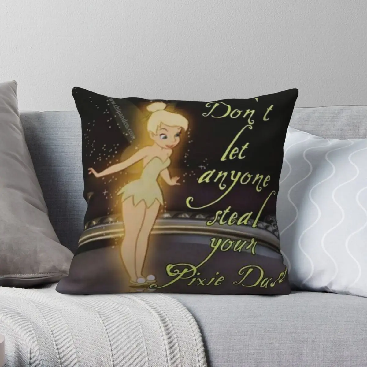 

Tinkerbell 15 квадратный чехол для подушки из полиэстера и льна, бархатный креативный декоративный Чехол для диванной подушки на молнии