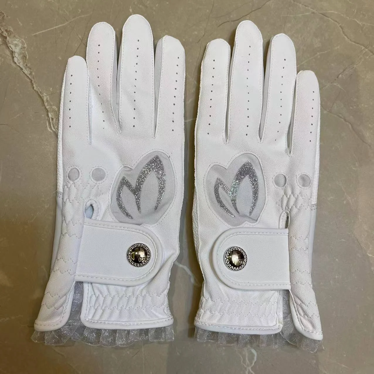 

PG89 Golf Ladies Gloves Sheepskin Lace Golf Glove Breathable Comfotable Fit Great Golf Gifts