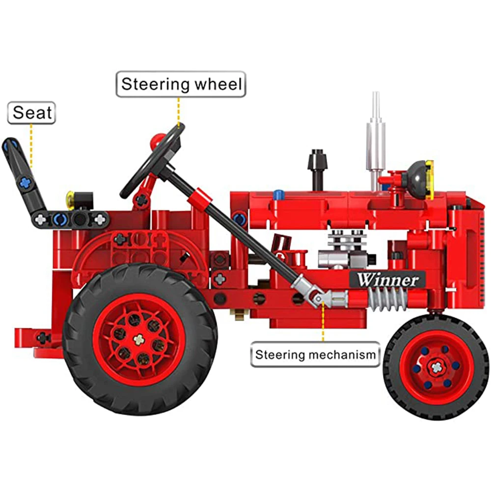 Классические строительные блоки конструктор для трактора сборные модели блоков