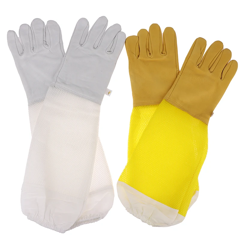 

Перчатки для пчеловодства, дышащие длинные перчатки из овчины с защитой от пчеловодства, инструменты для пчеловодства, 1 пара