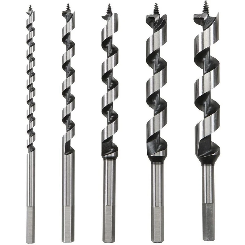 

5Pcs Wood Drill Bit 9Inch Length Screw Point Hex-Shank Drill Deep Hole In Woodworking Cutter
