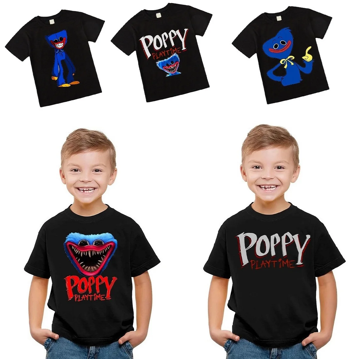 

Хлопковая одежда Huggy Wuggy, футболки, летние рубашки для мальчиков и девочек, одежда с 3D принтом, повседневные топы с коротким рукавом, шорты, ул...