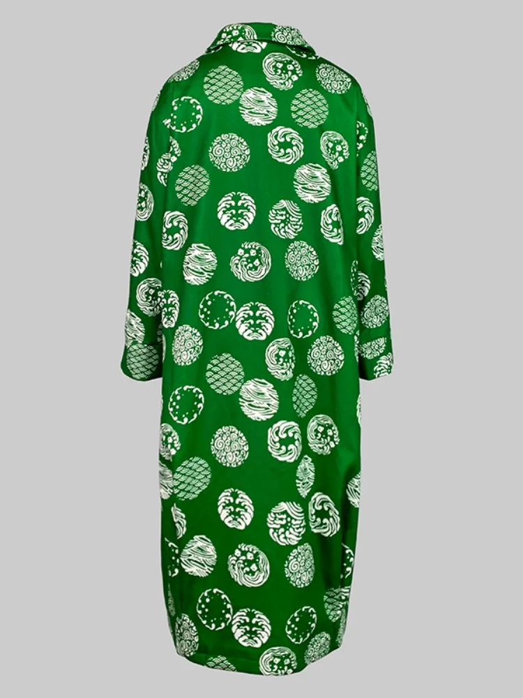 Женское длинное пальто с принтом