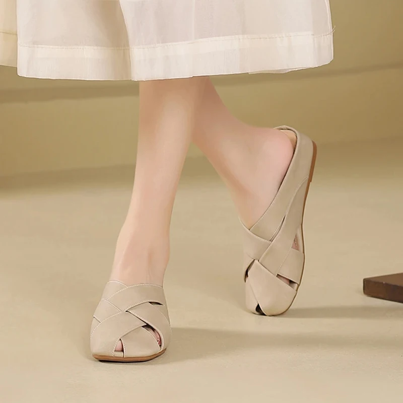 Женские полутапочки French sle 2024 квадратные метры новая летняя верхняя одежда