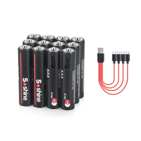 Soshine 1,5 В AAA 1100 МВтч аккумуляторная батарея USB 1100 МВтч литиевые батареи 1000 раз цикл для беспроводной мыши с дистанционным управлением
